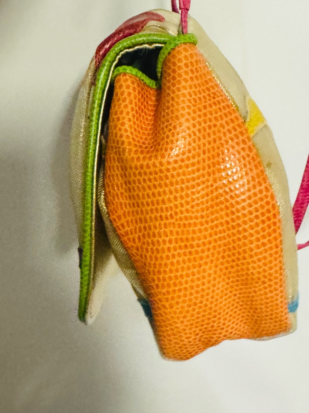 Multicolor Fish Appliqué Crossbody Bag - Pink Strap